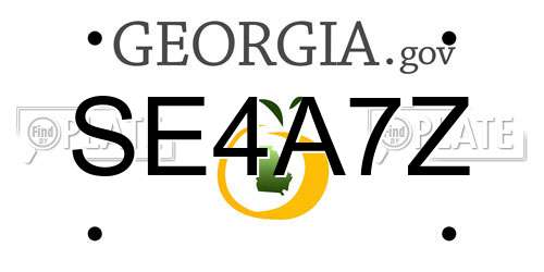 SE4A7Z Georgia License Plate