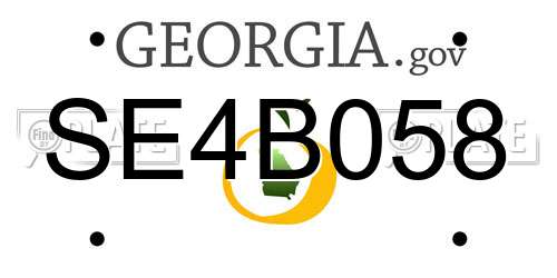SE4B058 Georgia License Plate