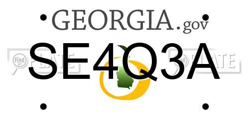 SE4Q3A Georgia License Plate