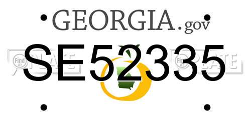 SE52335 Georgia License Plate