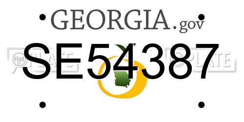 SE54387 Georgia License Plate