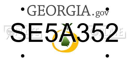 SE5A352 Georgia License Plate