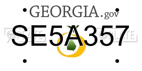 SE5A357 Georgia License Plate