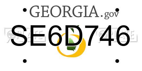 SE6D746 Georgia License Plate