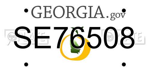 SE76508 Georgia License Plate