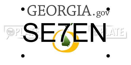 SE7EN Georgia License Plate