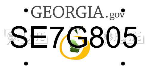 SE7G805 Georgia License Plate