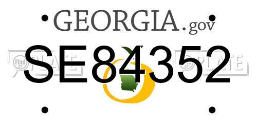 SE84352 Georgia License Plate