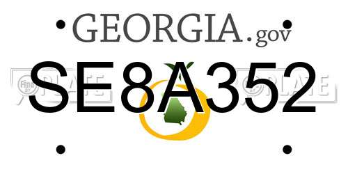 SE8A352 Georgia License Plate
