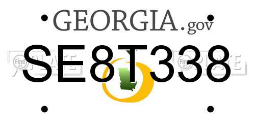SE8T338 Georgia License Plate