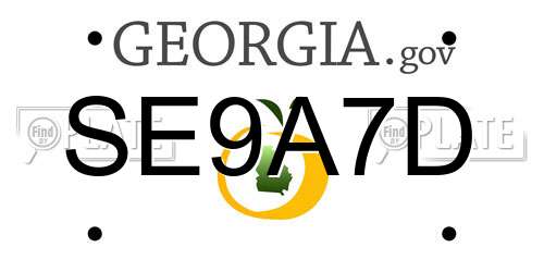 SE9A7D Georgia License Plate