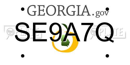 SE9A7Q Georgia License Plate