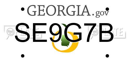 SE9G7B Georgia License Plate