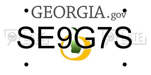 SE9G7S Georgia License Plate