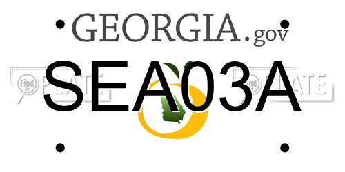 SEA03A Georgia License Plate