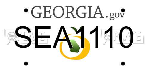 SEA1110 Georgia License Plate