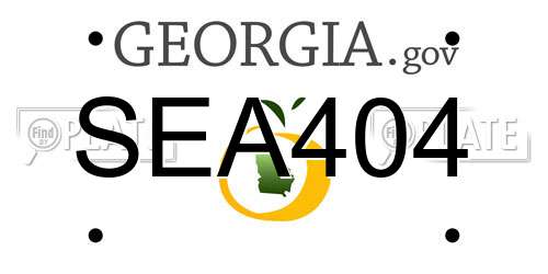SEA404 Georgia License Plate