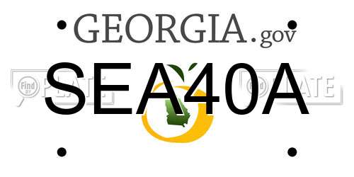 SEA40A Georgia License Plate