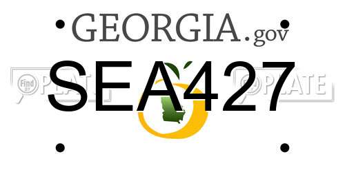 SEA427 Georgia License Plate