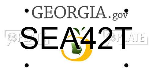 SEA42T Georgia License Plate