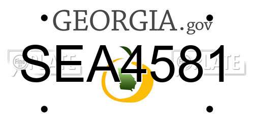 SEA4581 Georgia License Plate