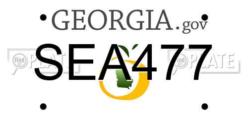 SEA477 Georgia License Plate