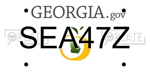 SEA47Z Georgia License Plate