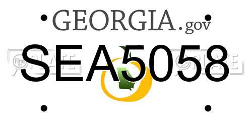 SEA5058 Georgia License Plate