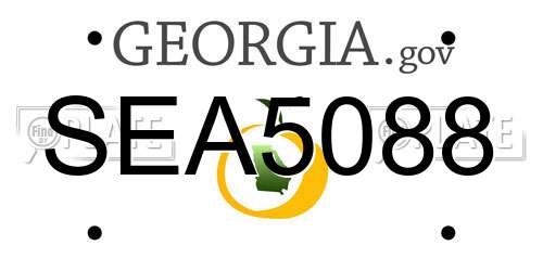 SEA5088 Georgia License Plate