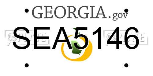 SEA5146 Georgia License Plate