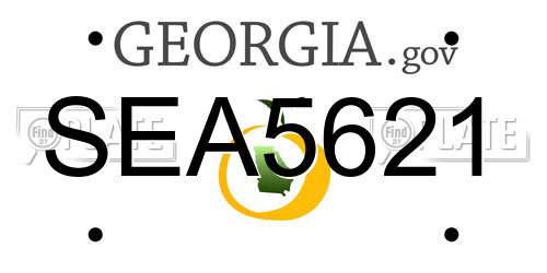 SEA5621 Georgia License Plate