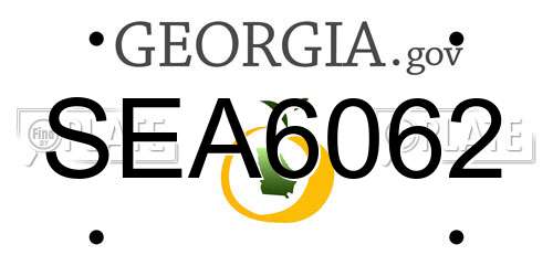 SEA6062 Georgia License Plate