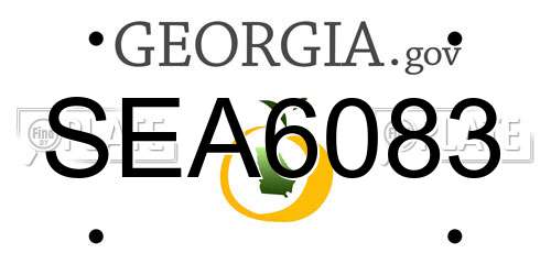 SEA6083 Georgia License Plate