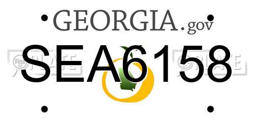 SEA6158 Georgia License Plate