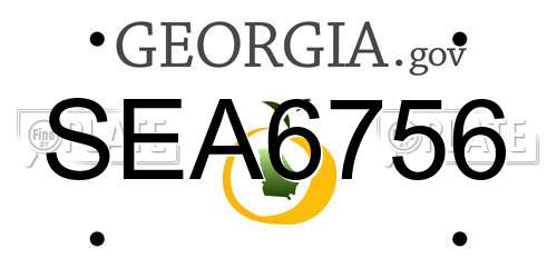 SEA6756 Georgia License Plate
