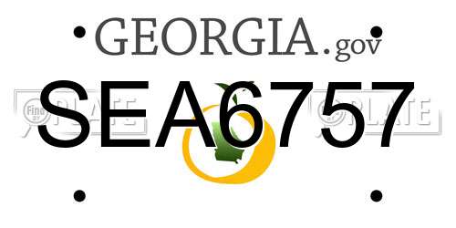 SEA6757 Georgia License Plate