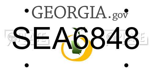 SEA6848 Georgia License Plate