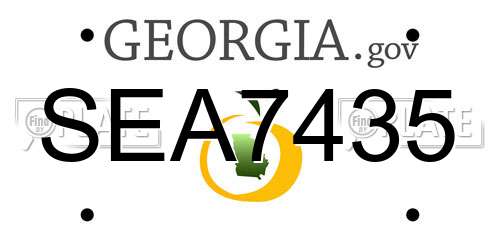 SEA7435 Georgia License Plate