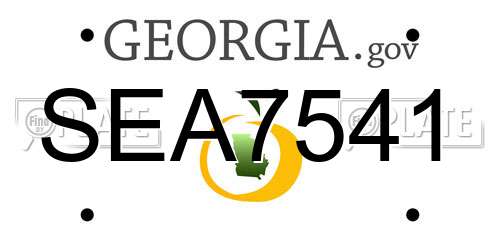 SEA7541 Georgia License Plate