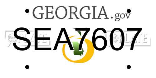 SEA7607 Georgia License Plate