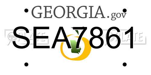SEA7861 Georgia License Plate