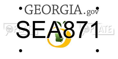 SEA871 Georgia License Plate