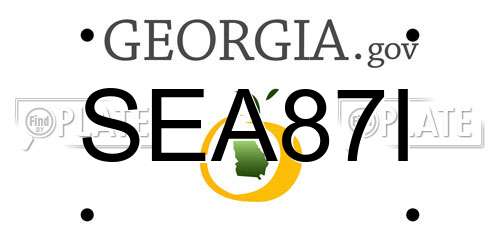 SEA87I Georgia License Plate