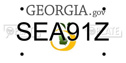 SEA91Z Georgia License Plate