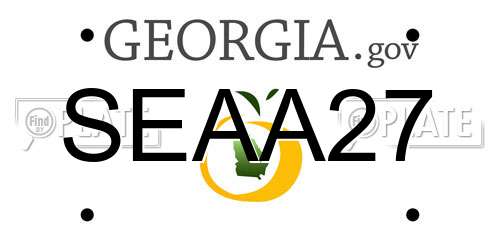 SEAA27 Georgia License Plate