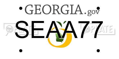 SEAA77 Georgia License Plate
