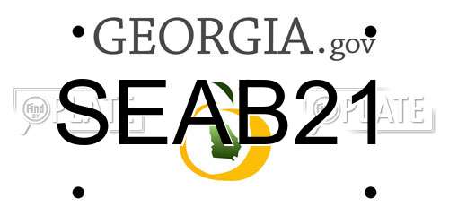 SEAB21 Georgia License Plate