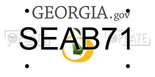 SEAB71 Georgia License Plate