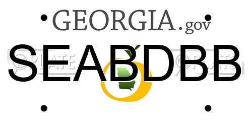 SEABDBB Georgia License Plate