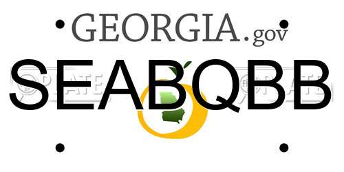SEABQBB Georgia License Plate